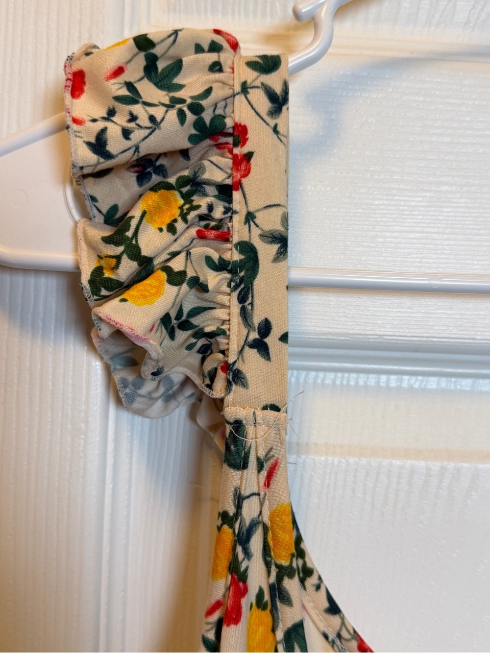 NWT NineXis Floral Maxi Dress XL Ruffle Strap Stretch Boho Cottagecore - Picture 5 of 9